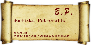 Berhidai Petronella névjegykártya